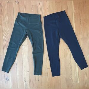 Pair of Lululemon Aligns Size 8 (black and olive green)